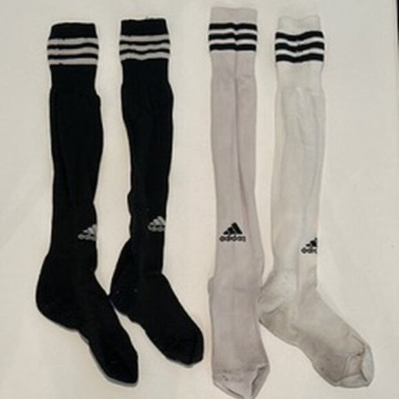 Adidas Knee-High Soccer Socks (2 Pairs – Black & White) - Picture 1 of 1